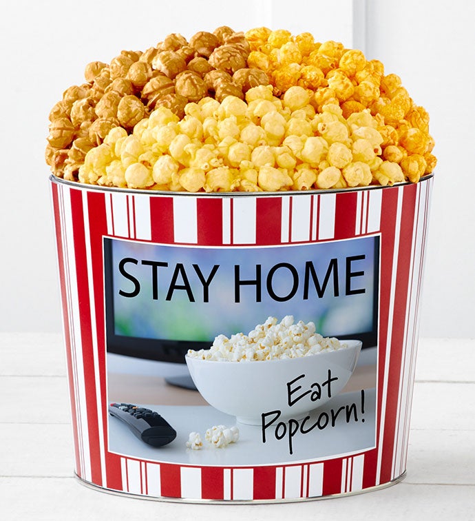 Tins With Pop® Stay Home Eat Popcorn